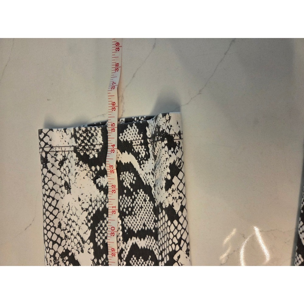 Lysse Snake Print Crop Pants Grey White Metallic Side Stripe Straight Leg 28 - Picture 8 of 10